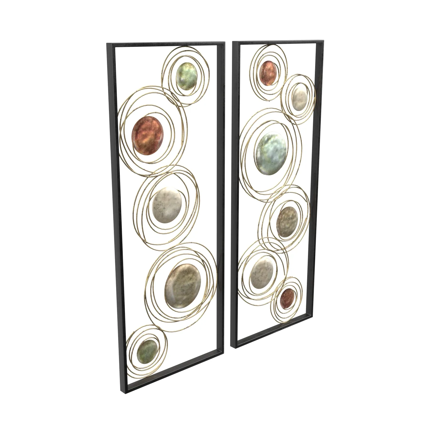 Kronos 2 Piece Circle Wall Art PBR 3D Model_06